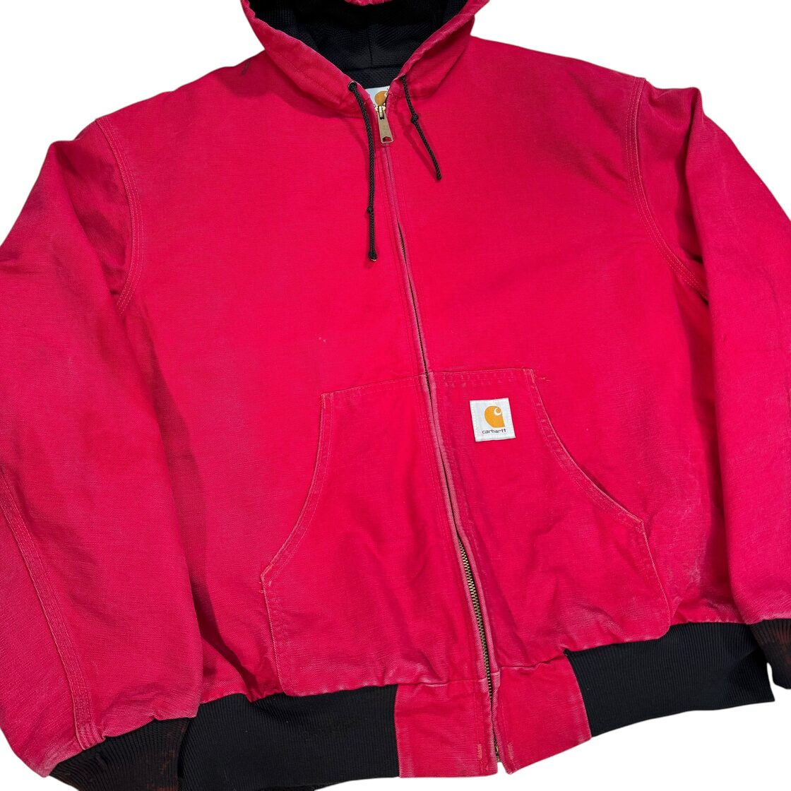 90s カーハート ダック地 アクティブジャケット レッド Lサイズ相当 