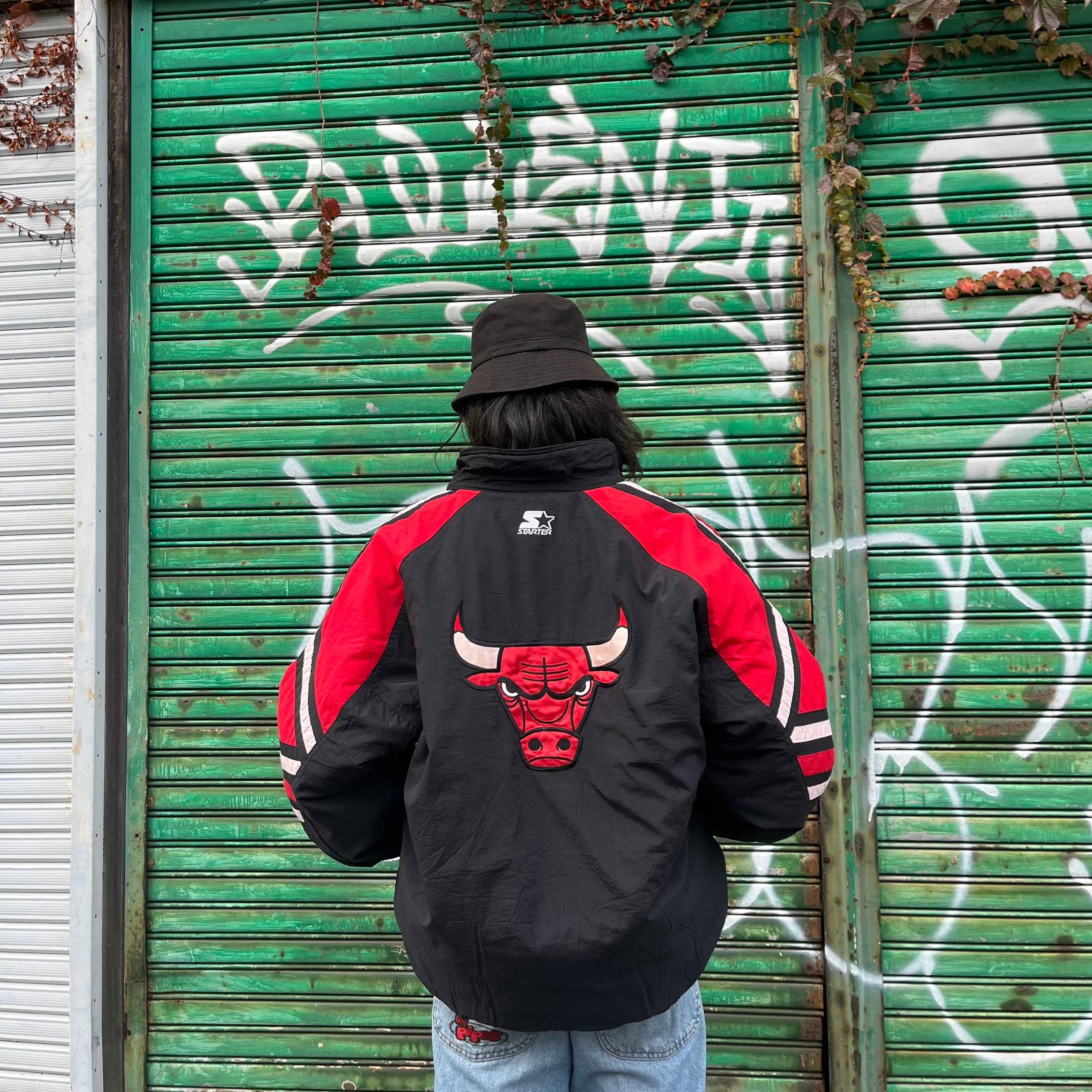 size:XL【 CHICAGO BULLS 】シカゴ・ブルズ ナイロンジャケット 中綿 フルジップ NBA 古着 古着屋 高円寺 ビンテージ