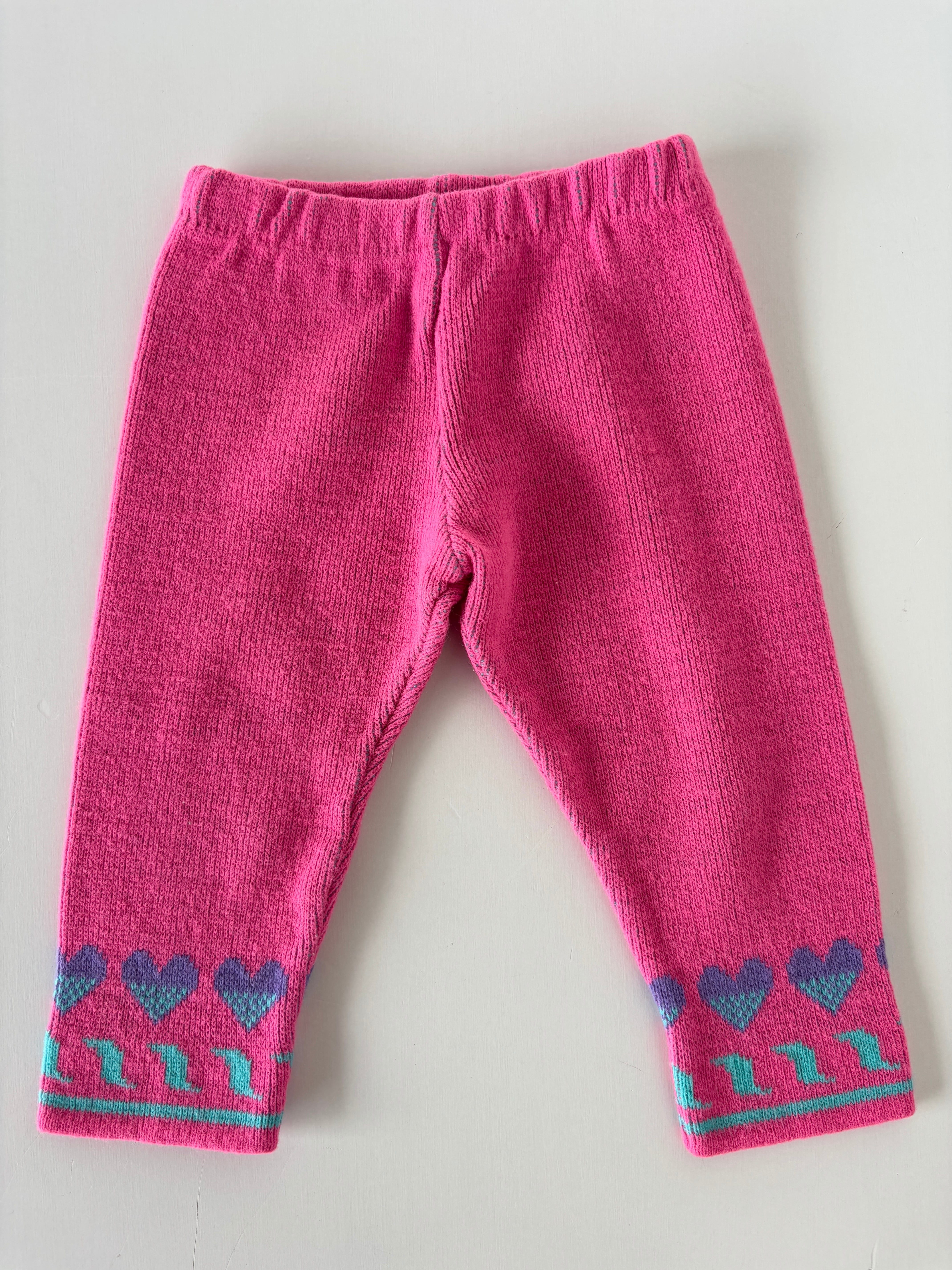 【24m相当・vintage】USA製 ハートニットパンツ