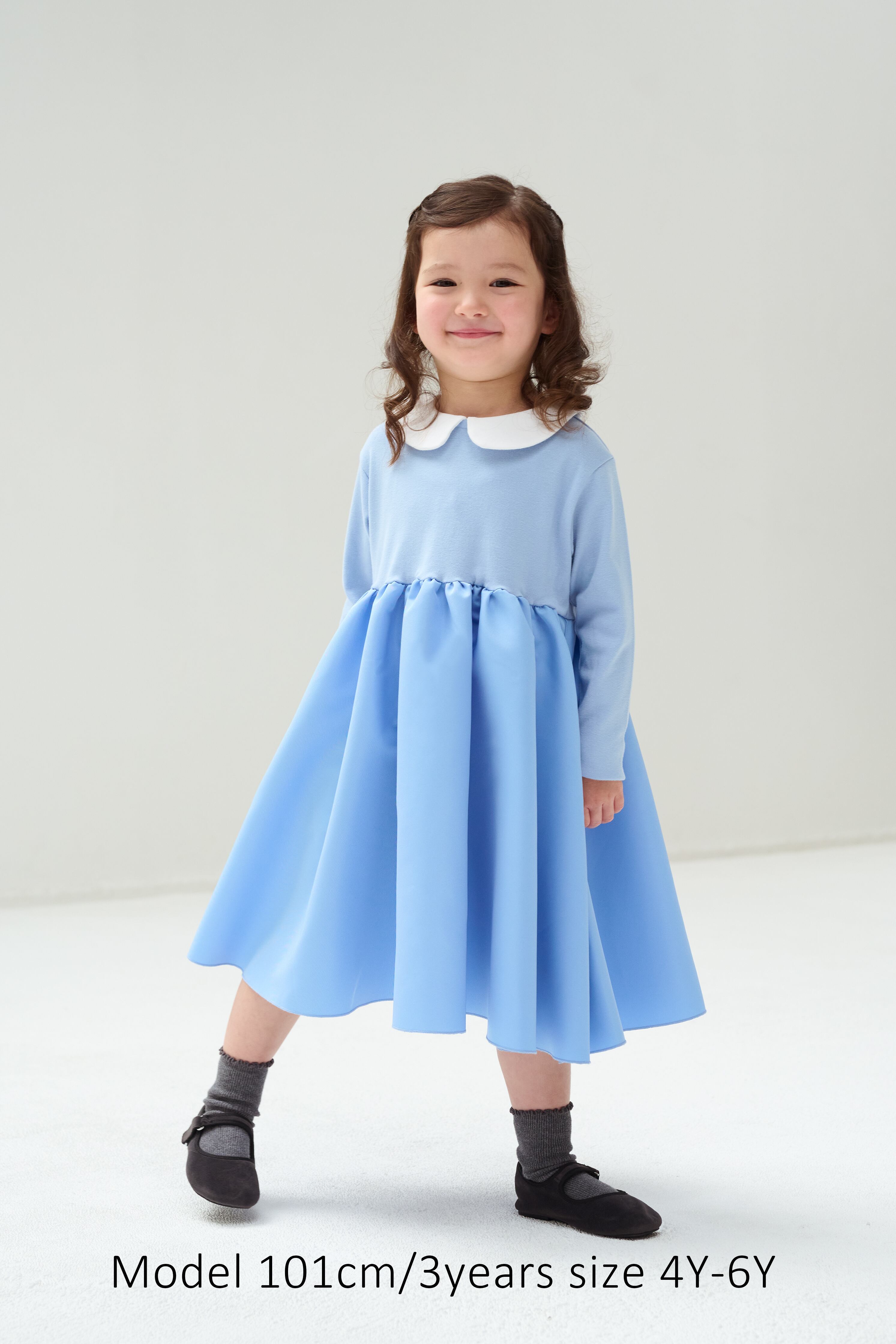 CEREMONY DRESS BLUE 4Y-6Y | AMICA・kids