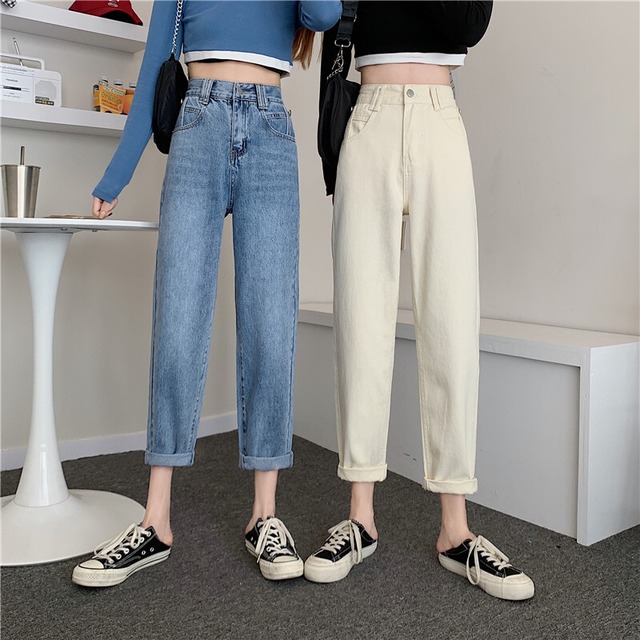 ルーズジーンズ スプリングオータムスタイルウェストパンツ スリム 春物 秋物 試着室32824854491