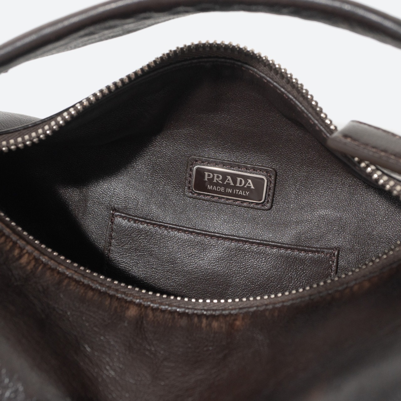 PRADA ナッパレザー ショルダーバッグ ダークブラウン