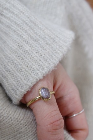 gem ring  / leopard skin jasper