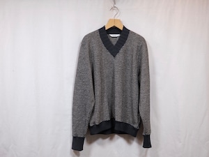 DIGAWEL” Hexagonal patterns knit rib sweatshirt C.Gray”
