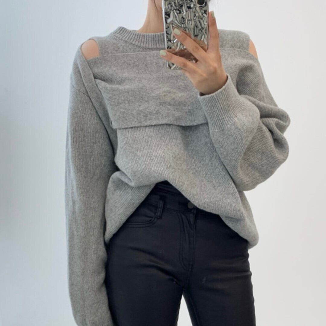 claire mener ogue クレールムネ あざとニット 肩出しニット claire mener ogue クレールムネ あざとニット 肩出しニット