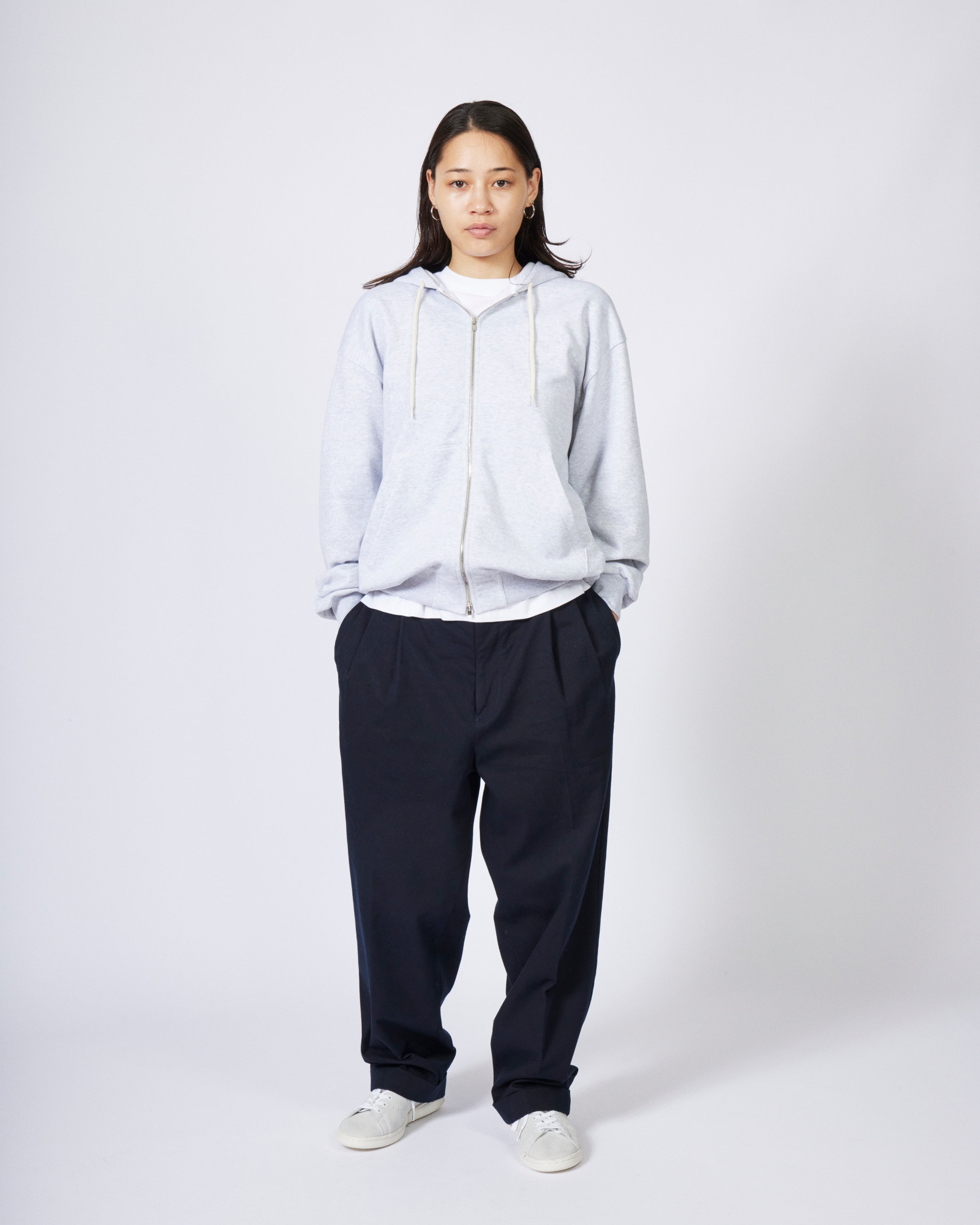 everyone 2tuck chino trousers (NAVY) | everyone