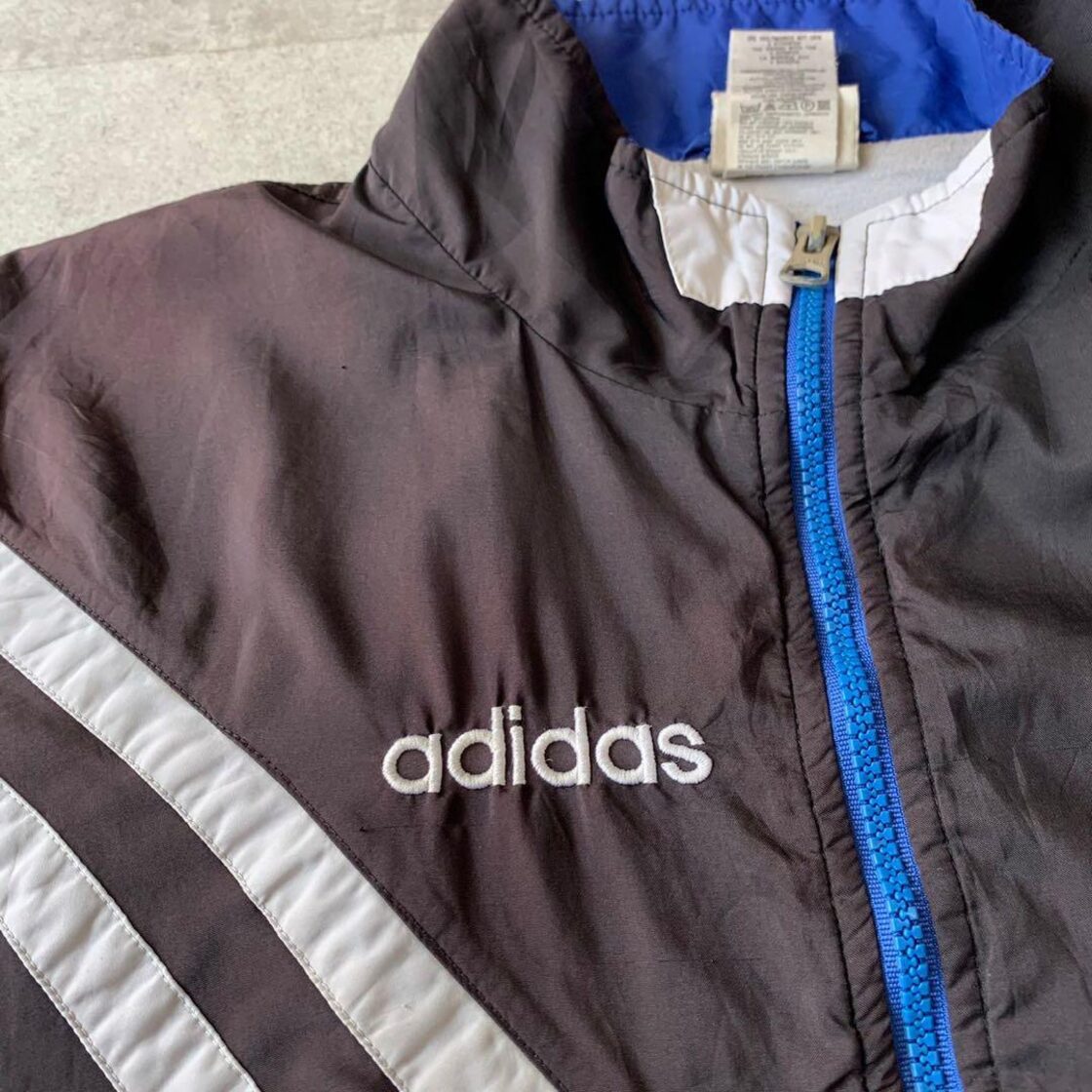 アディダス adidas ナイロンジャケット 90s 00s ビンテージ 青 | Pay ID