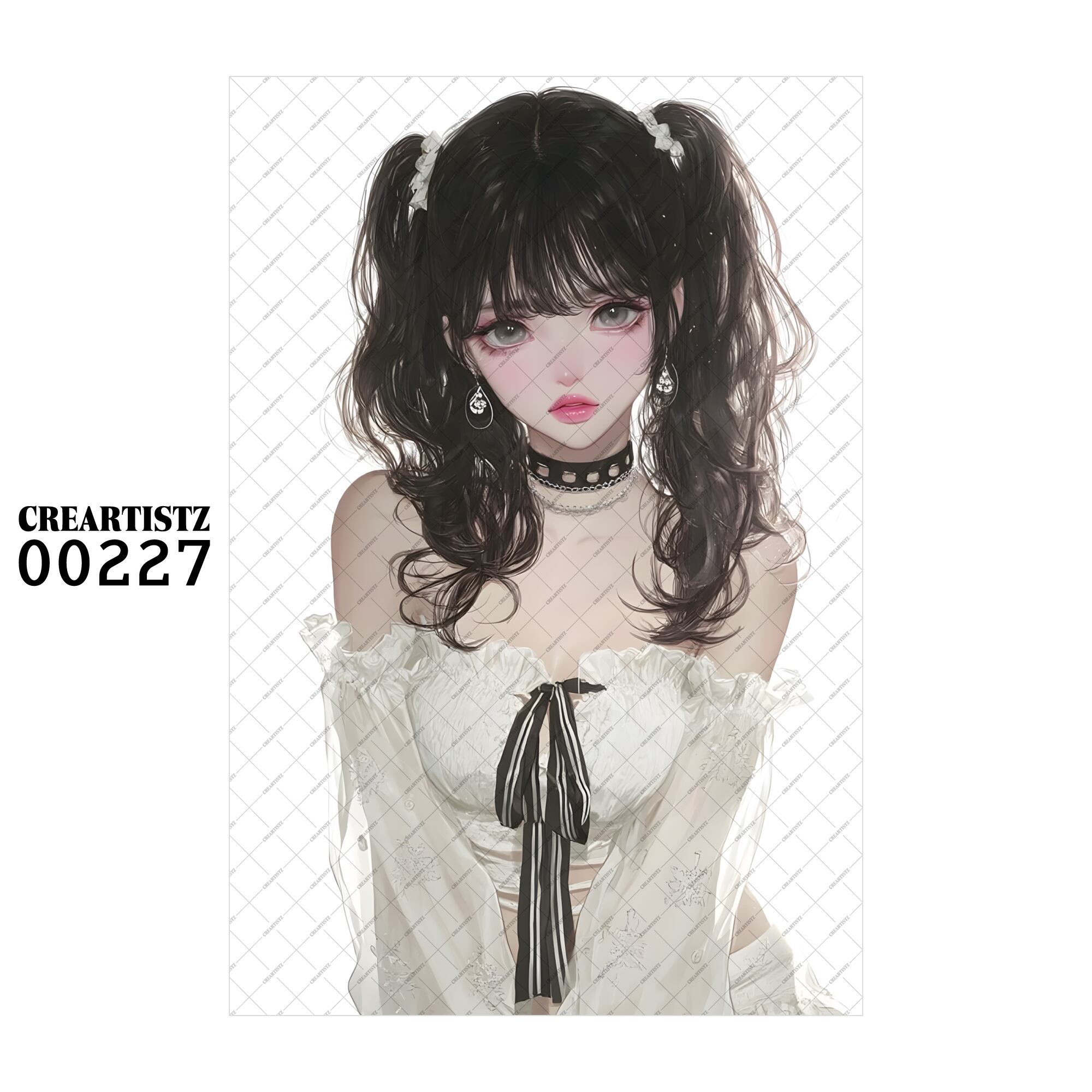 00227 ガール キュート オリジナル ペーパー/ステッカー 4枚セット CREARTISTZ