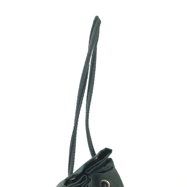 PRADA プラダ　トライアングルロゴ　ナイロン　ミニバッグ　巾着　ハンドバッグ　カーキ　vintage　ヴィンテージ　オールド　ytmp84