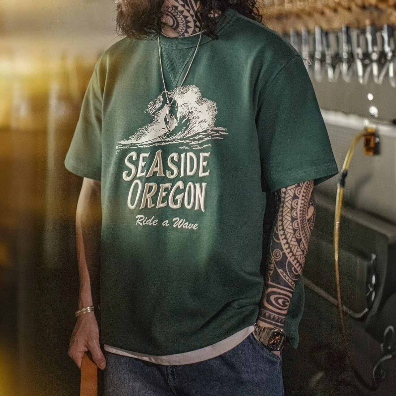 レトロサーフグラフィックガゼットTシャツ 1col   A00192