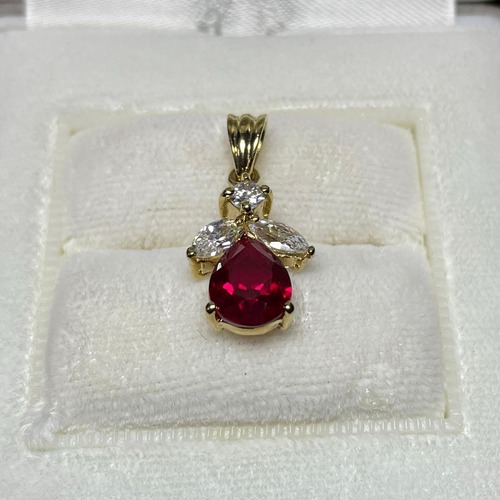 レッド ストーン 925 シルバー ペンダントトップ