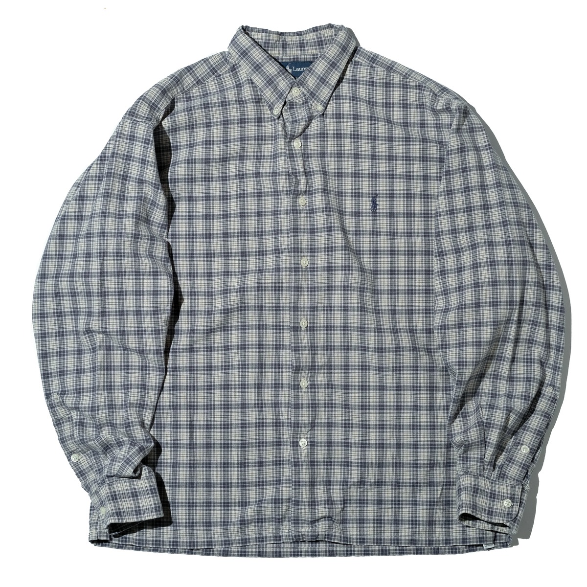 Ralph Lauren POLO by Ralph Lauren GREGGOR short-sleeved button-down check shirt, men's size XL cotton green type Vintage Second Hand