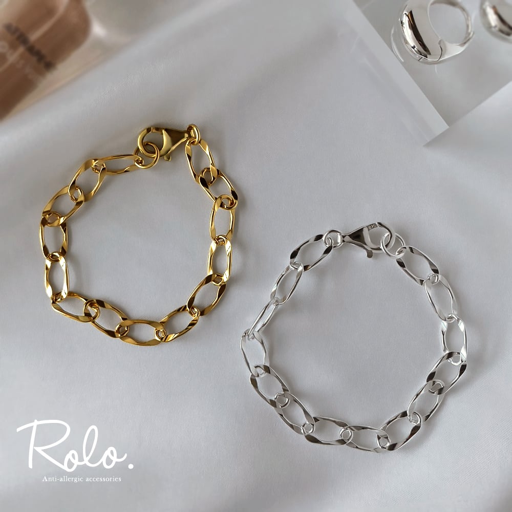 雑誌掲載】カーブチェーンブレスレット シルバー925 | Roloshop BASE店