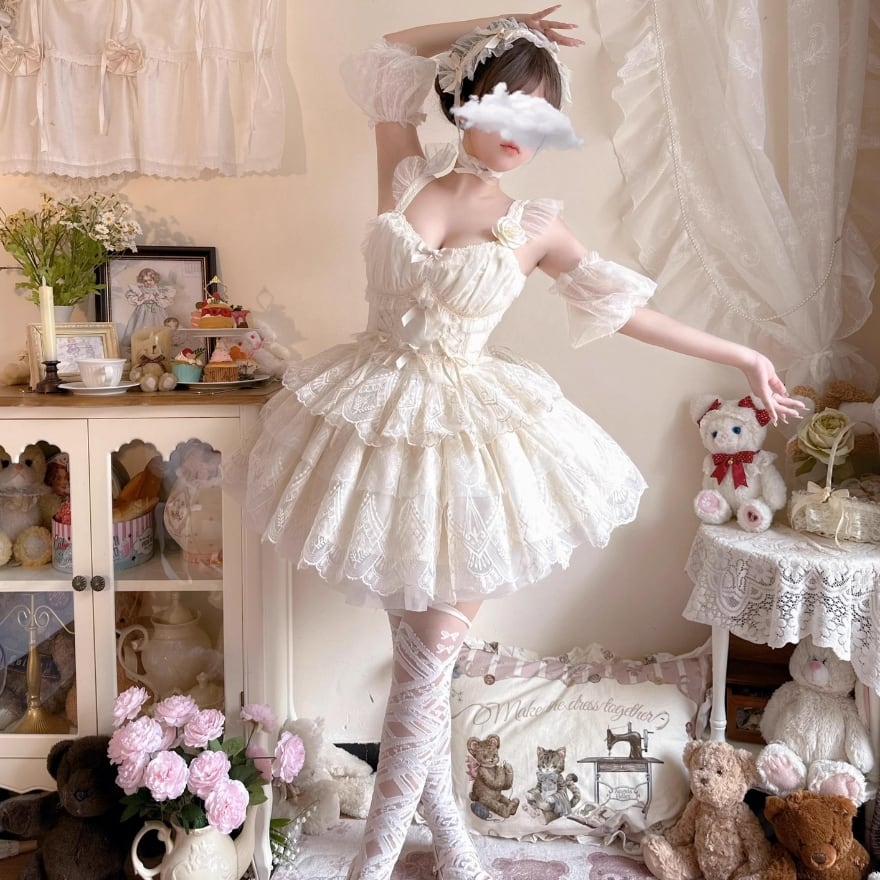 新品　タグ付き　DarkRedRUM　廃退　ダメージ　姫袖カーデ　コルセット付き サブカル 服 地雷系 通販 継袖 姫袖 かわいい 平成レトロ ろりぃ