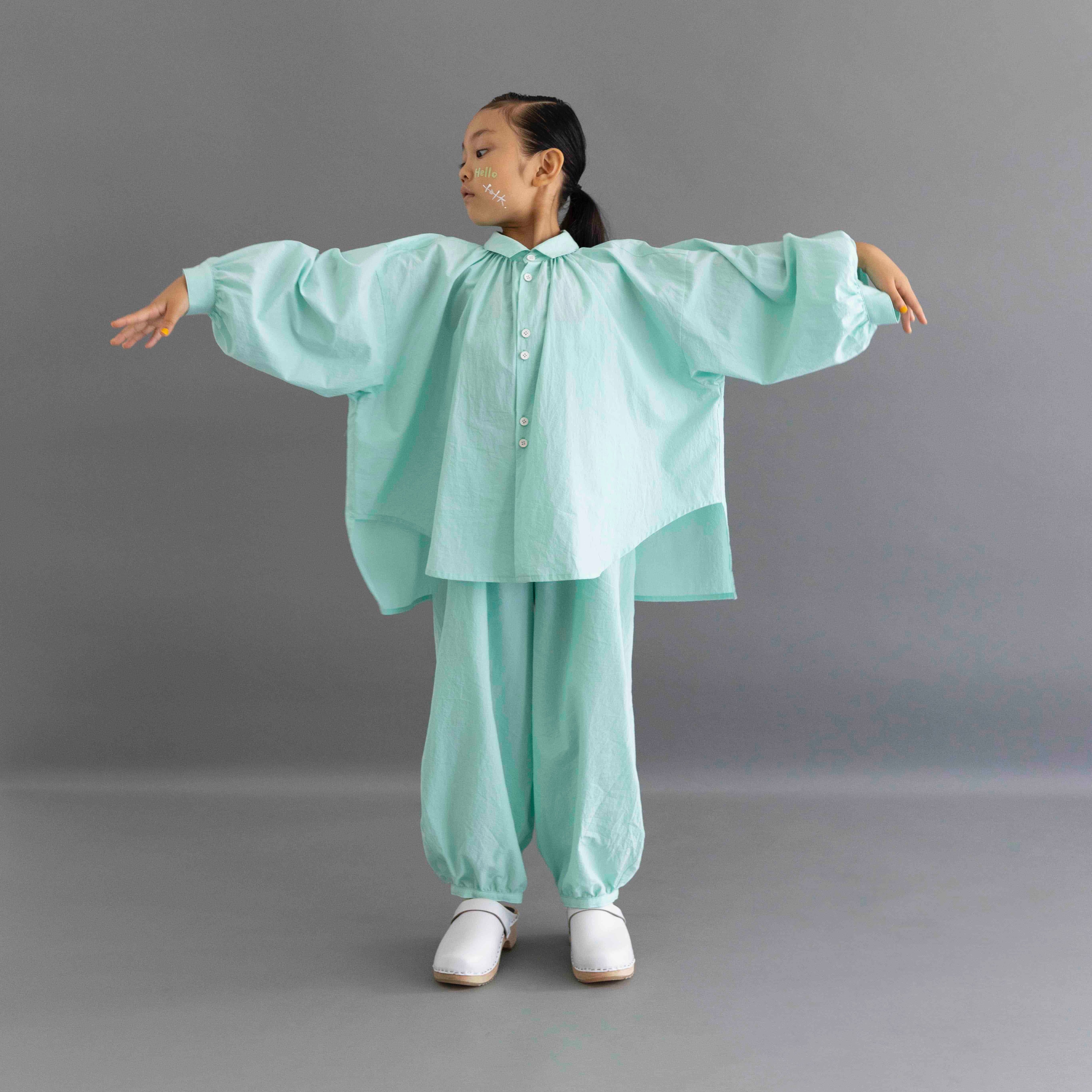 folk made 23SS / relax gather shirt / F23SS-030 / size S?L / ミント