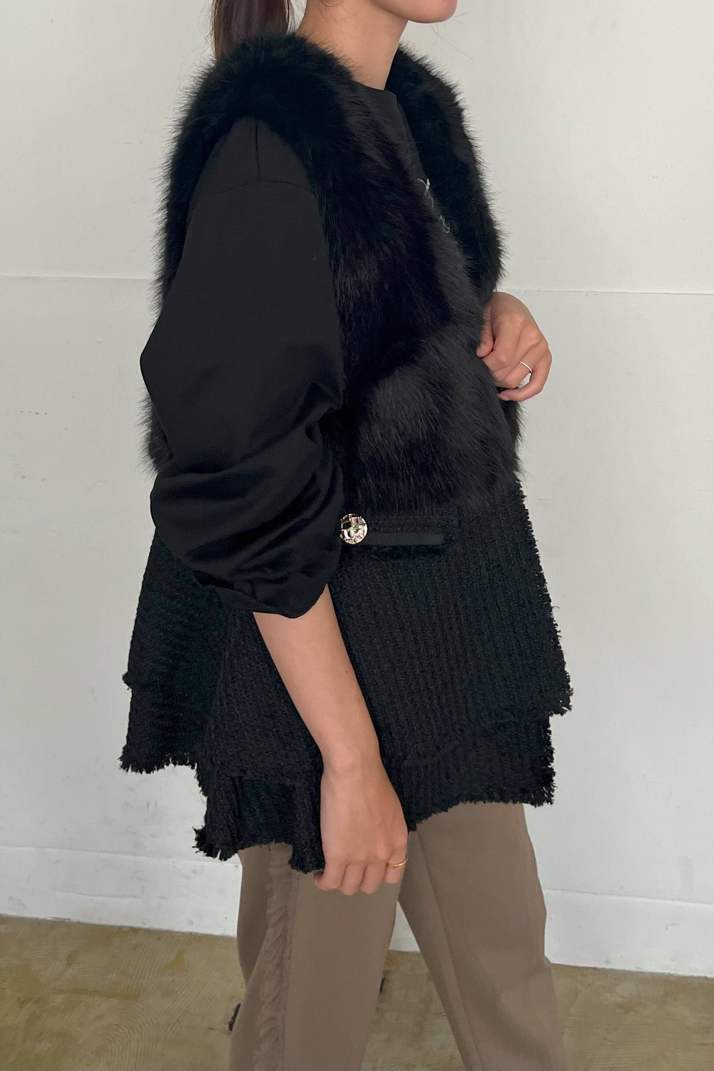 ファー×ツイードベスト 70052-3106 | GALENA