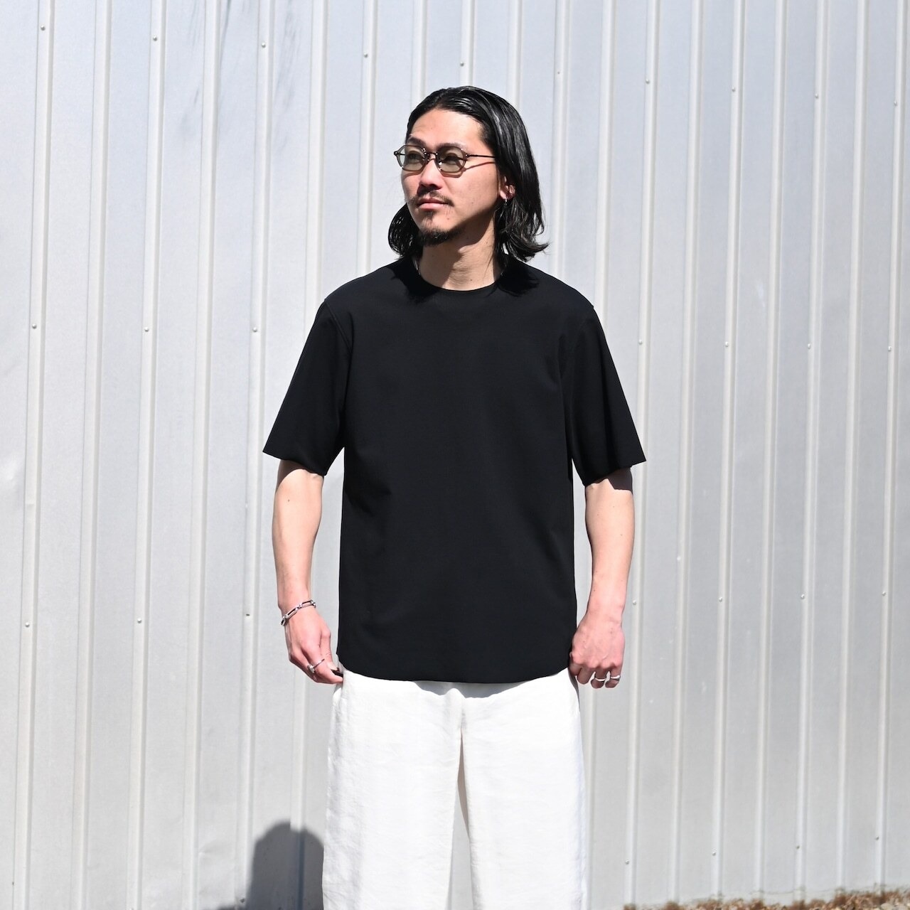 山内 /  強撚フリーカットポンチ・ショートスリーブTシャツ