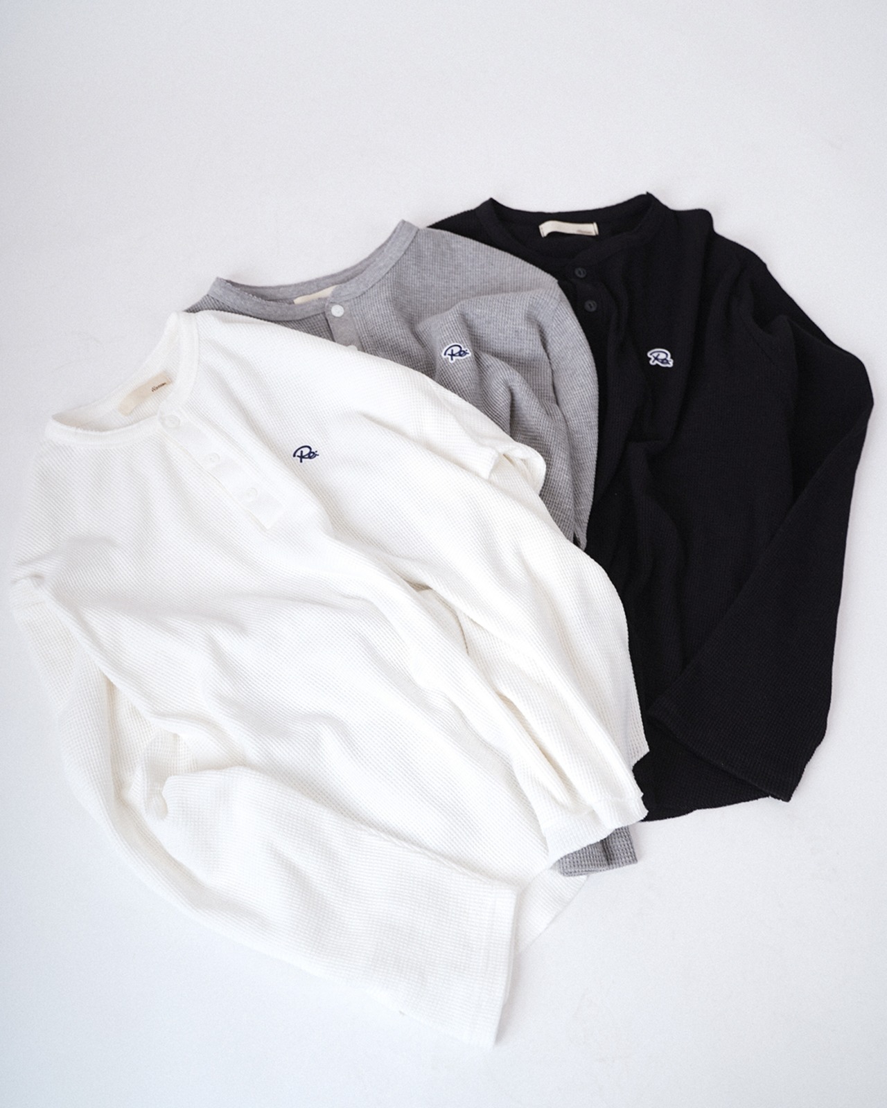 【#Re:room】HENRY NECK WAFFLE LONG SLEEVE［REC881］