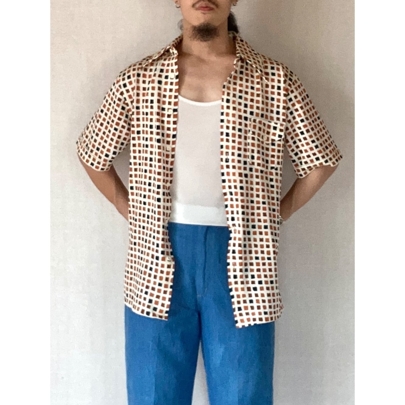 70s Sears KINGS ROAD S/S pattern shirt | used & vintage WATARU 70s Sears KINGS ROAD S/S pattern shirt | used & vintage WATARU