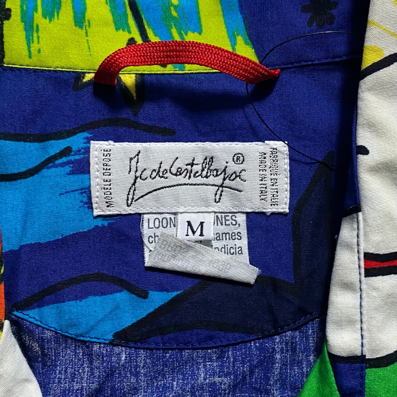 vintage CASTELBAJAC cotton open collar shirt “LOONEY TUNES”