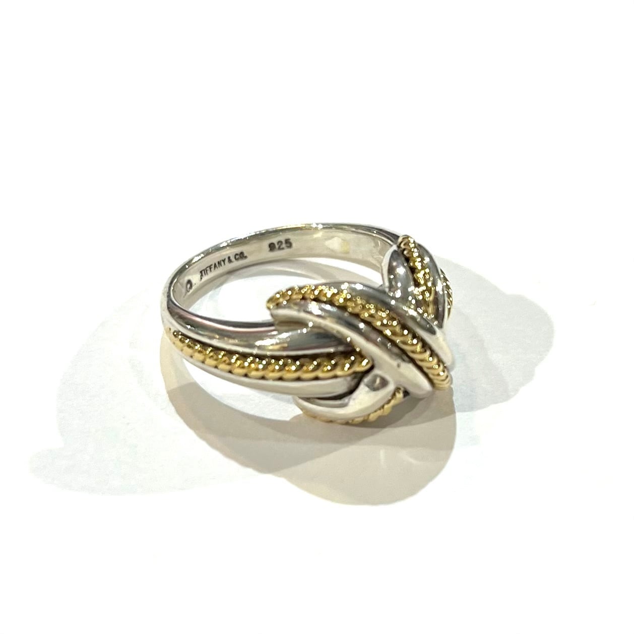 TIFFANY&CO.】【11号】2459 silver925×18kコンビシグネチャーリング/X TIFFANY&CO.】【11号】2459 silver925×18kコンビシグネチャーリング/X