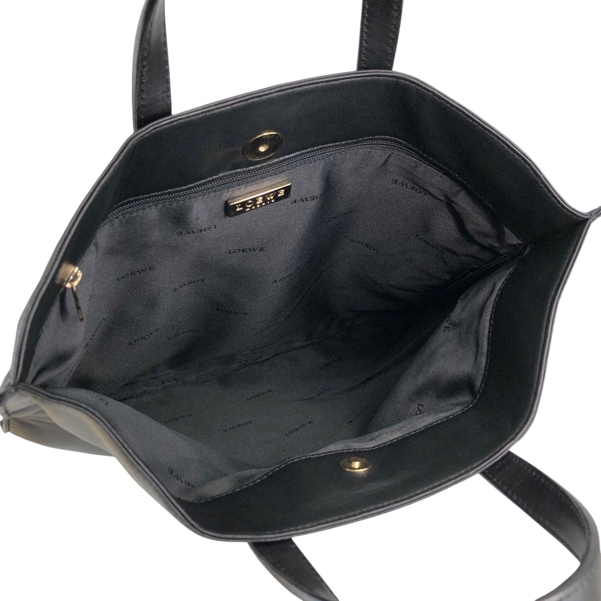 LOEWE ロエベ ハンドバッグ ブラック アナグラム レザー トートバッグ