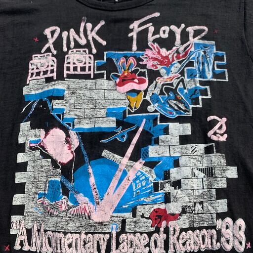 80's PINK FLOYD ピンクフロイド A Monentary Lapse of Reason ''88 アメリカンツアーTシャツ ブートレグ  SOLD OUT レアプリント パキ綿 トリム リンガー ブラック Lサイズ コレクターズ 超希少 ヴィンテージ BA-974 RM1343H |  ...