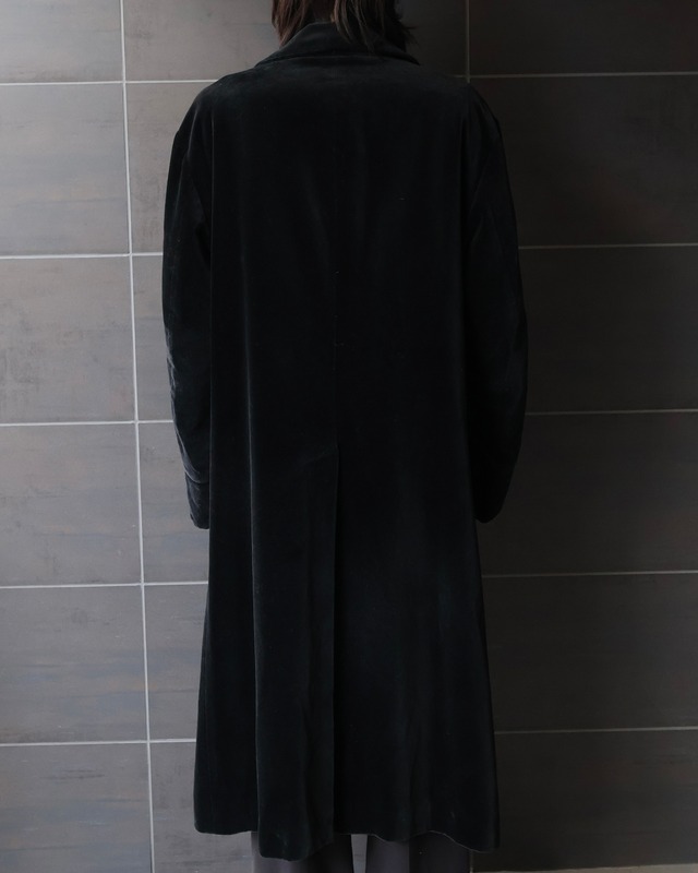 chin strap velor double long coat