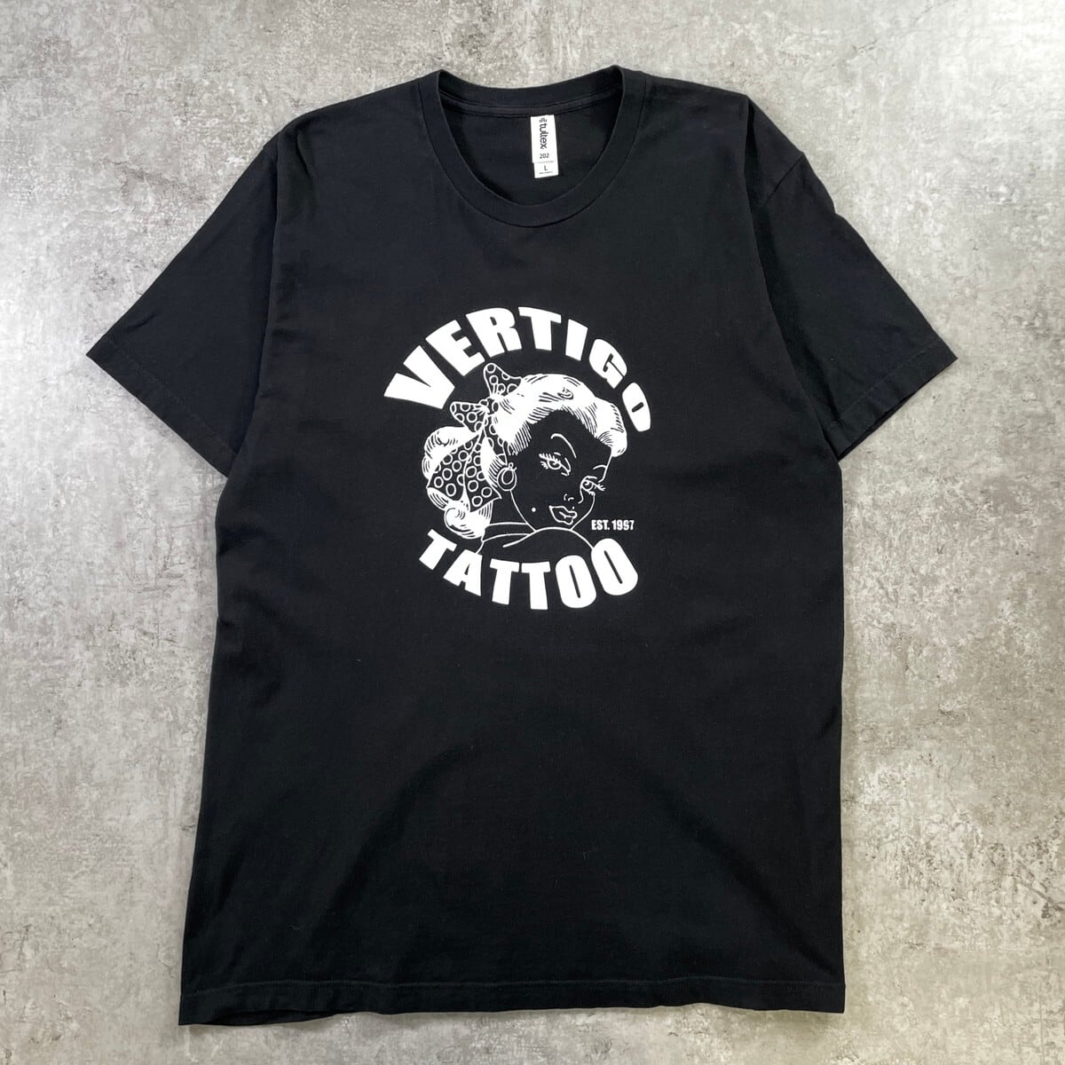 VERTIGO TATTOO タトゥーショップ 企業ロゴプリントTシャツ メンズXL