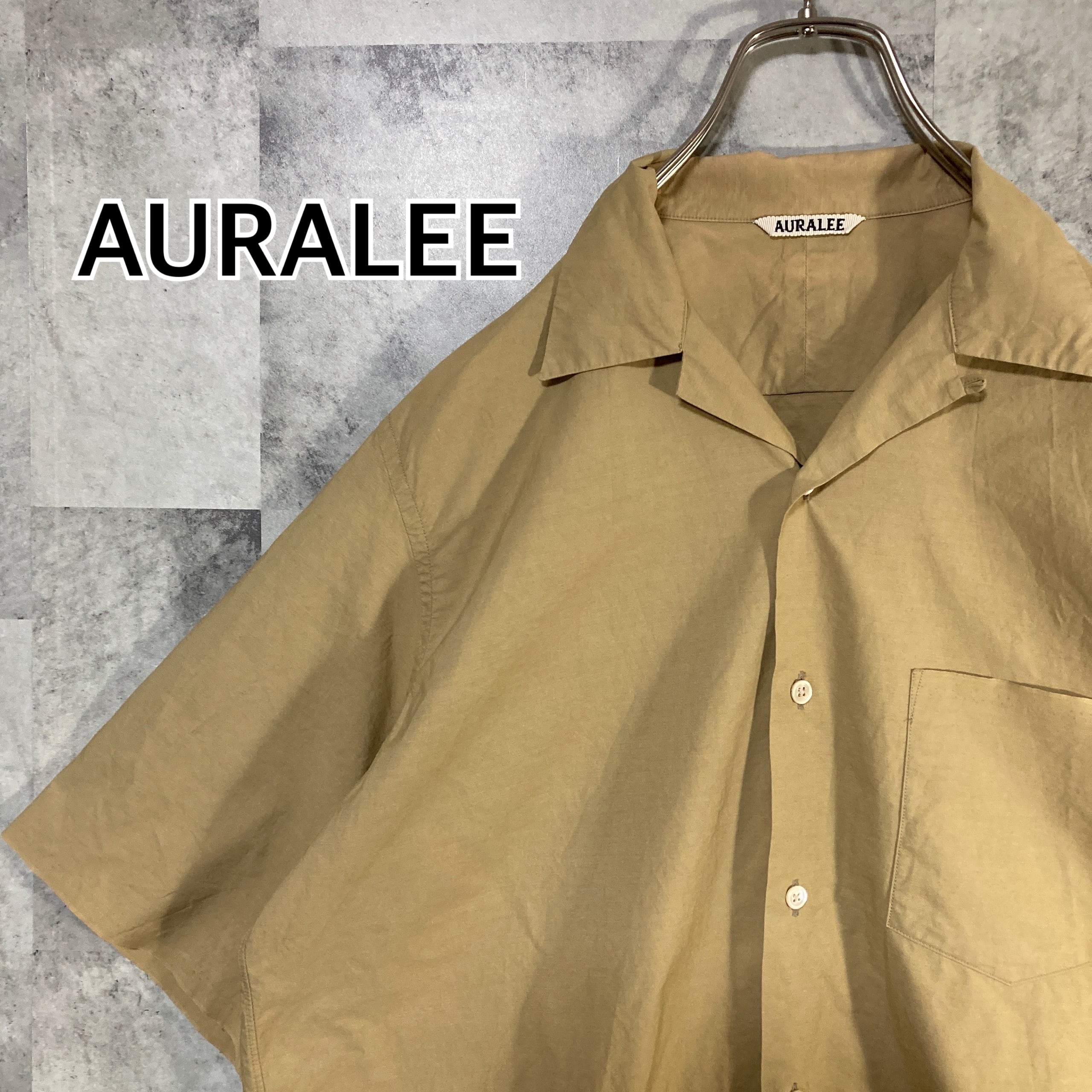 日本製 AURALEE オーラリー 半袖オープンカラーシャツ コットン
