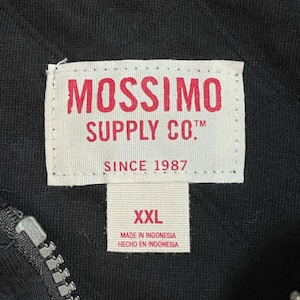 MOSSIMO 2XL ビッグサイズ ジップアップ パーカー フーディー スウェット 格子柄 黒 モッシモ US古着