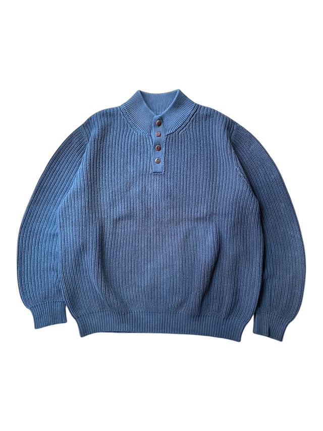 【Good Silhouette】LL Bean Half Snap Cotton Knit L 【Good Silhouette】LL Bean Half Snap Cotton Knit L