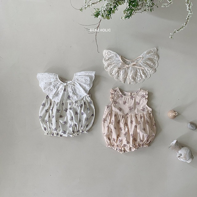 【即納】Bebeholic 2023ss flower frill rompers