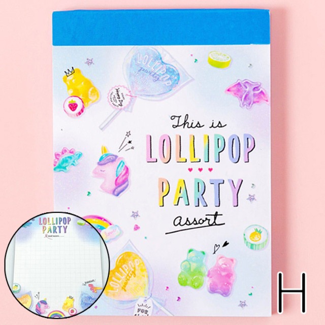 メモ帳 ミニ ゆめかわ 手紙 文具 雑貨 通学 ロリポップ ユニコーン ステーショナリー かわいい おもちゃ Sta Humming K