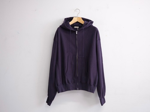 ULTERIOR”FADED SILKY TERRY RW ZIP UP PARKA DARK PURPLE”