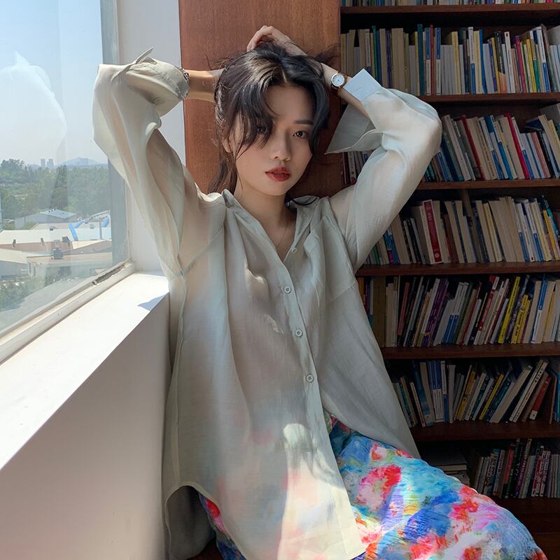 ルーズベーシックシャツ トップス サマー 夏物 モンロー64566038386