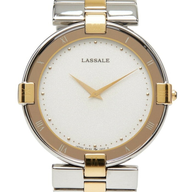 セイコー LASSALE ラサール 2F50-0170 ダイヤ12P 腕時計 LBMA024 クオーツ シルバー文字盤 ステンレススチール メンズ SEIKO 【中古】