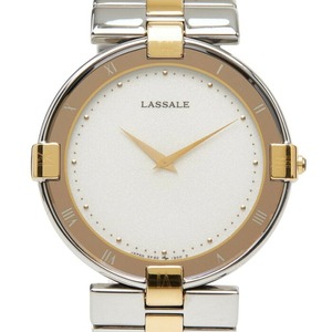 セイコー LASSALE ラサール 2F50-0170 ダイヤ12P 腕時計 LBMA024 クオーツ シルバー文字盤 ステンレススチール メンズ SEIKO 【中古】
