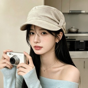 キャスケット レディース 秋冬 韓国 Y2K デニム風 ボリューム サイドリボン マリンハット マドロスハット 立体フォルム 深め 小顔見え サイズ調節 ヴィンテージ レトロ 大人 カジュアル ストリート [LW-CGH005]