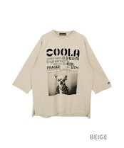 【先行販売】COOLA DOGGYフォトプリントラグランスリーブTシャツ (BEIGE) CQ-48024