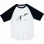 コウテイペンギンの成長図 ラグランTシャツ