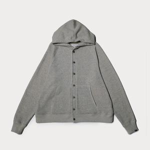 ( GRAY ) SOFTLOOP RAGLAN SLEEVE BUTTON HOODIE