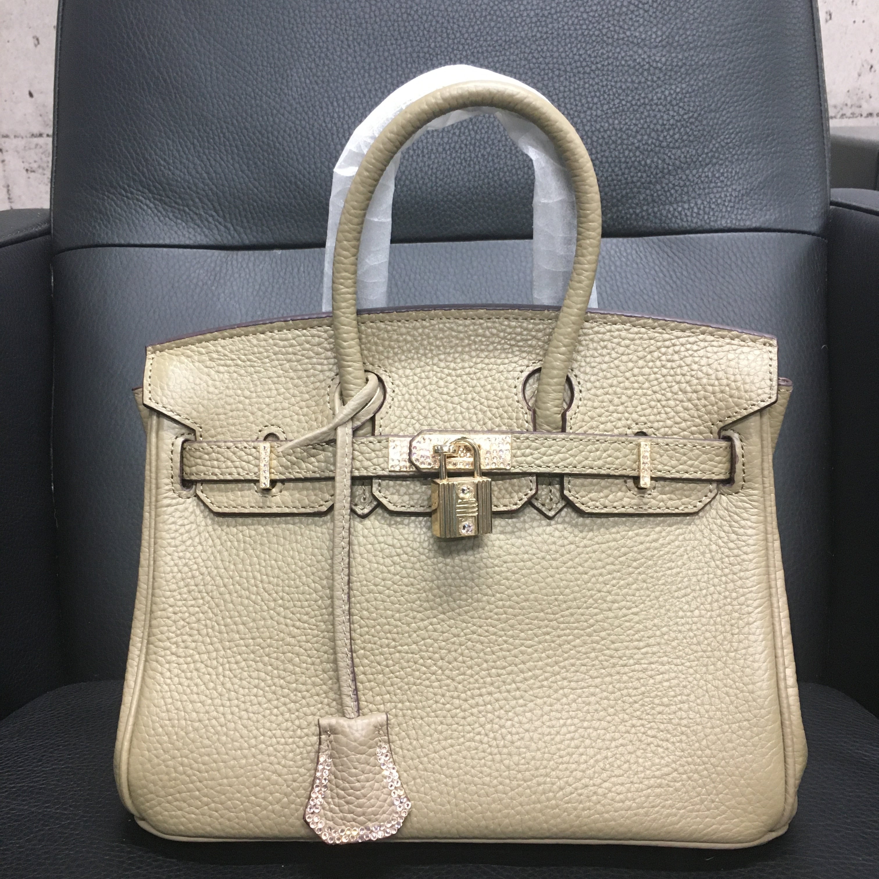 スワロフスキーデコ バーキンタイプバッグ25cm（オリジナル