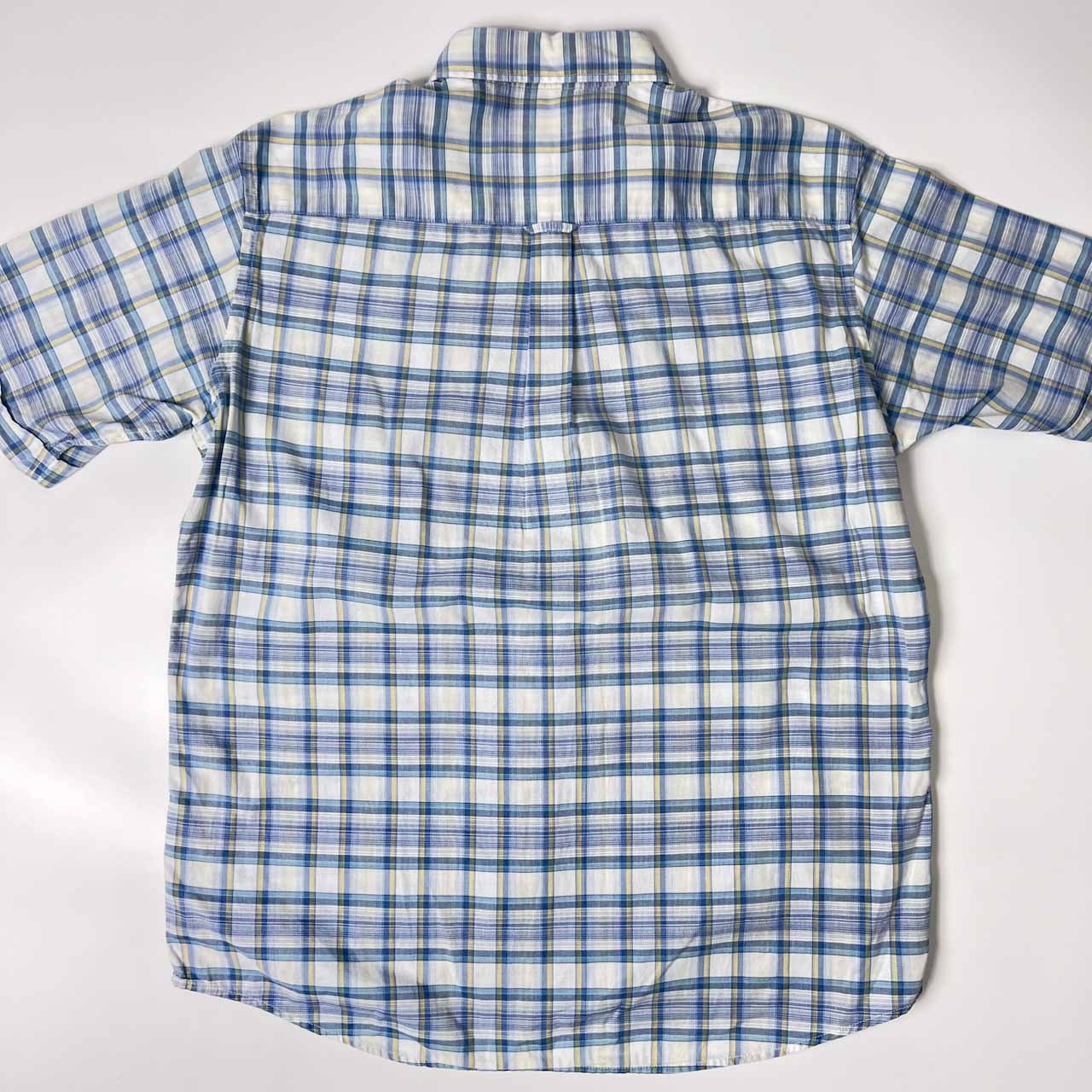 THE SCOTCH HOUSE スコッチハウス チェック BD ボタンダウン 半袖シャツ M/ブルー系 メンズ 三陽商会