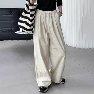 drawstring straight wide pants m0403