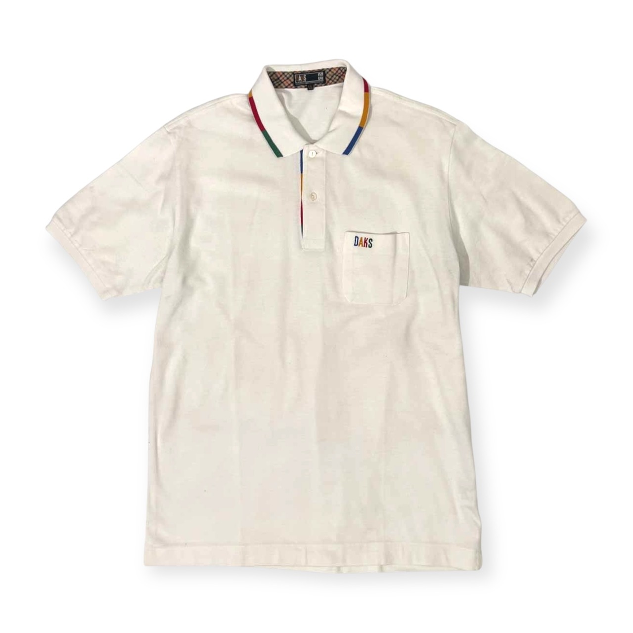 DAKS GOLF ダックス ゴルフ 鹿の子 半袖 ポロシャツ LL /白 ホワイト/メンズ/日本製