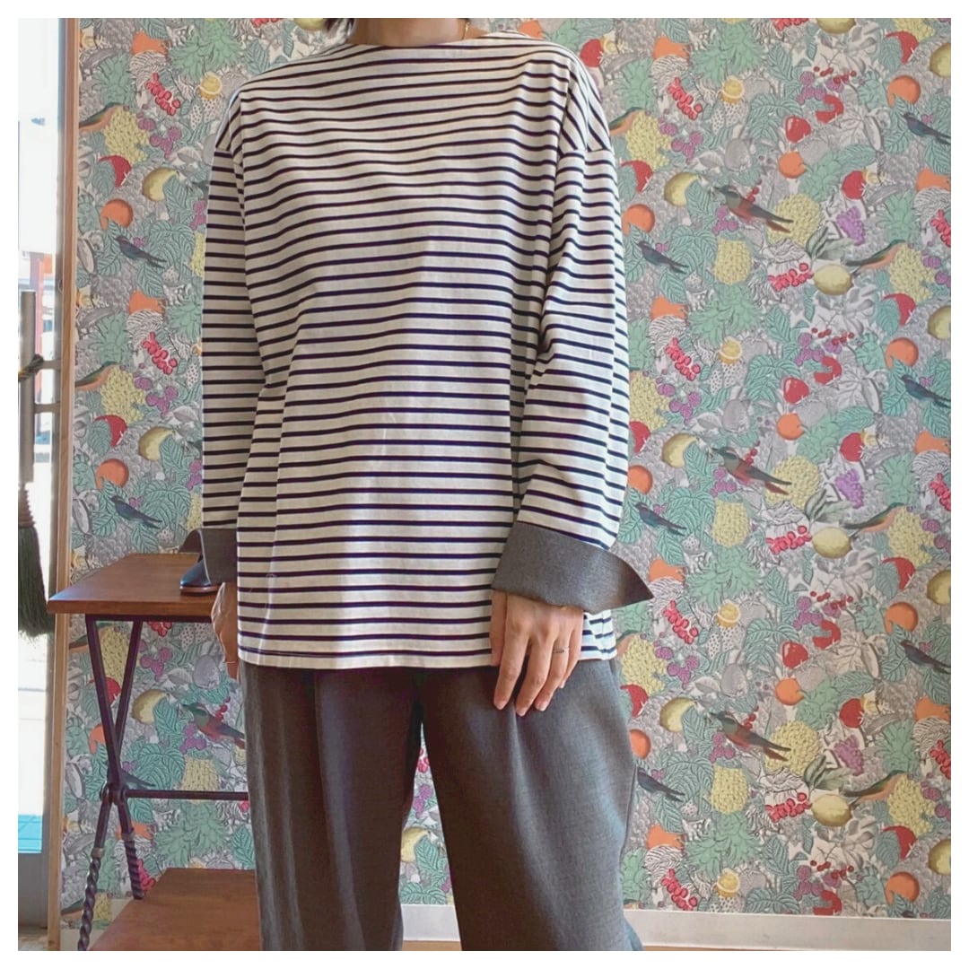 【CLOCHE】袖カフスボーダーカットソー