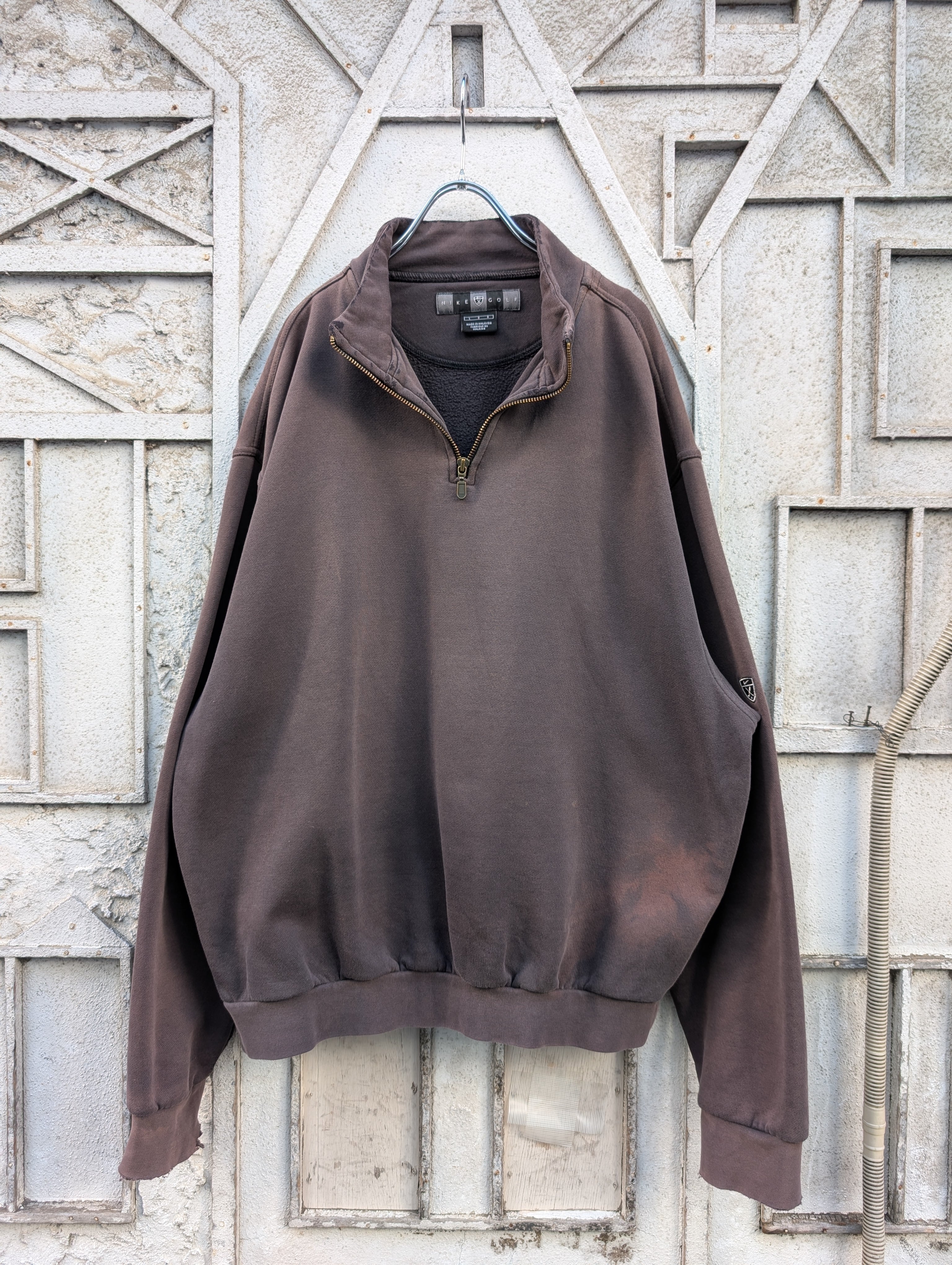 "NIKE" half zip fade sweat