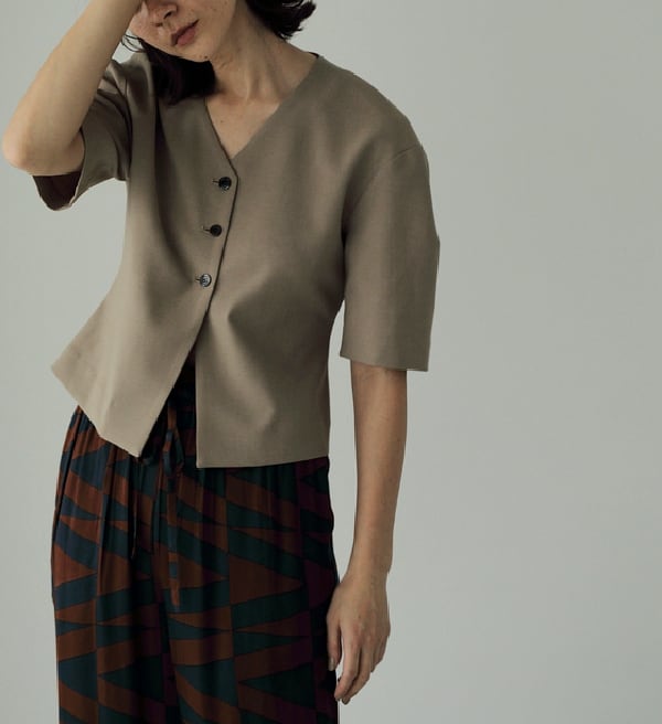 ànuke アンヌーク ジオメトリックサテンシャツとパンツのセット