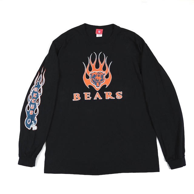 【NOS】CHICAGO BEARS flame print l/s T-shirt XL